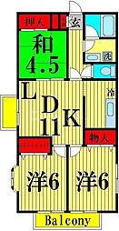 コートグランディア一ツ家 3LDKの間取図画像