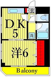 コスモファースト 1DKの間取図画像