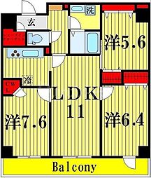 RoyalKJ 3LDKの間取図画像