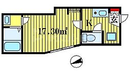 ディアマンテ北千住 1Kの間取図画像