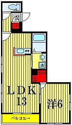 カーサフェリーチェ千住 1LDKの間取図画像