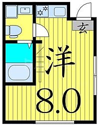 コート・リヴィエール ワンルームの間取図画像