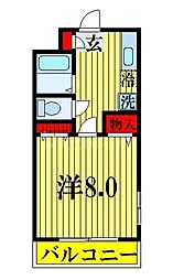 第一コンクラマンション 1Kの間取図画像
