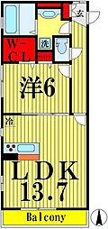 エトワール 1LDKの間取図画像