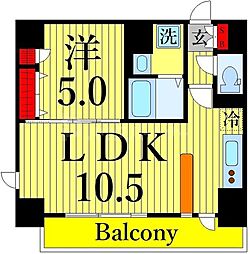 カスタリア三ノ輪 1LDKの間取図画像