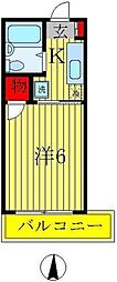 多田ハイツ 1Kの間取図画像
