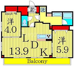 GRANPASEO北綾瀬駅前 2LDKの間取図画像