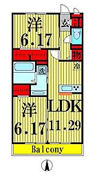MountainHeart 2LDKの間取図画像