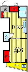 コーポ島田 1DKの間取図画像
