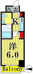 プラシア北千住 1Kの間取図画像