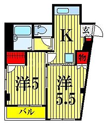 ライフピア桜 2Kの間取図画像