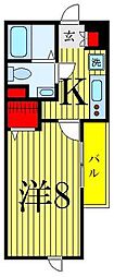 サンハイム西新井 1Kの間取図画像