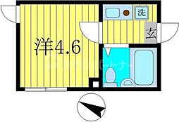プラチナム 1Kの間取図画像