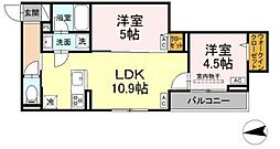 セレスティア六町IV 2LDKの間取図画像