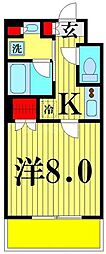 オルサス梅島 1Kの間取図画像