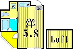 リオン六町 ワンルームの間取図画像