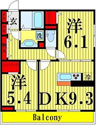 ファミユB 1LDKの間取図画像