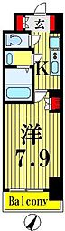 エス-レジデンス北千住reiz 1Kの間取図画像