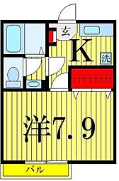 セレナアケボノ 1Kの間取図画像