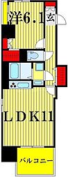 メゾンドボナー扇弐番館 1LDKの間取図画像