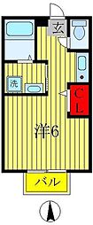 ジュネス西新井2 1Kの間取図画像