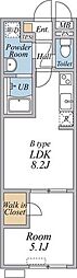リブリ・アーバンクレスト 1LDKの間取図画像