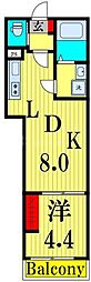 メゾン・ドゥ・アッシュ六町 1LDKの間取図画像