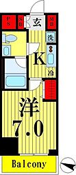 プレール・ドゥーク梅島 1Kの間取図画像