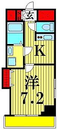 シエロ西竹の塚 1Kの間取図画像