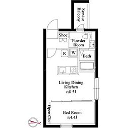 CASA GRAZIE 南千住 1LDKの間取図画像