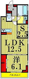 アナシエ西伊興 1SLDKの間取図画像
