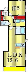 LibertyHouse 1LDKの間取図画像