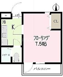 カーサーピノ 1Kの間取図画像
