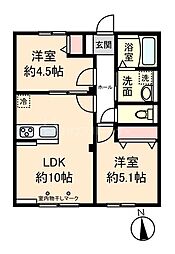 Maison de Palm 北鹿浜 III 2LDKの間取図画像