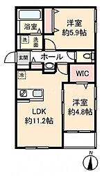サンハイム伊興 2LDKの間取図画像