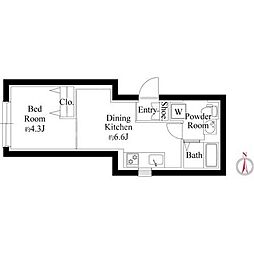 ジュネス北千住N 1DKの間取図画像