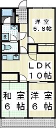 クレインマンション 3LDKの間取図画像