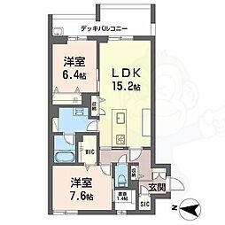 シャトードール プレミア 2LDKの間取図画像