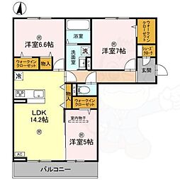 萩 I 3LDKの間取図画像