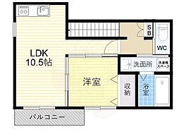 ソレイユビセレクト法蓮町I 1LDKの間取図画像