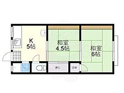 山下ハウス 2Kの間取図画像