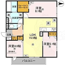 VILLA CALMA 3LDKの間取図画像