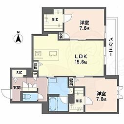 シャーメゾン西大寺南 2LDKの間取図画像