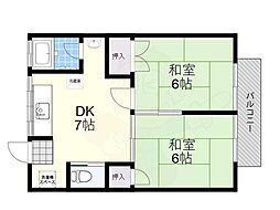 パークコーポレーション 2DKの間取図画像