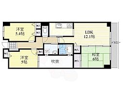ライオンズマンション学園前第2 3LDKの間取図画像