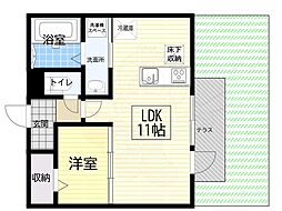 彩鹿 1LDKの間取図画像