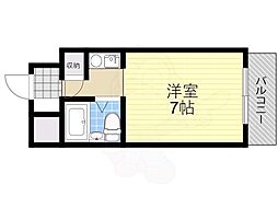 エスタンシア紀寺 ワンルームの間取図画像
