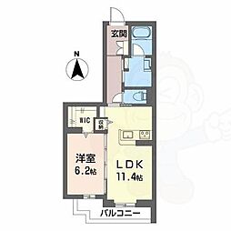 シャーメゾンNAC 1LDKの間取図画像