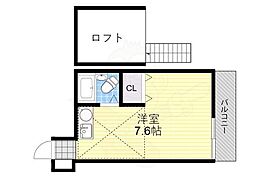 フラッツ郡山 1Kの間取図画像