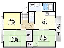 タモサーチA棟 3Kの間取図画像